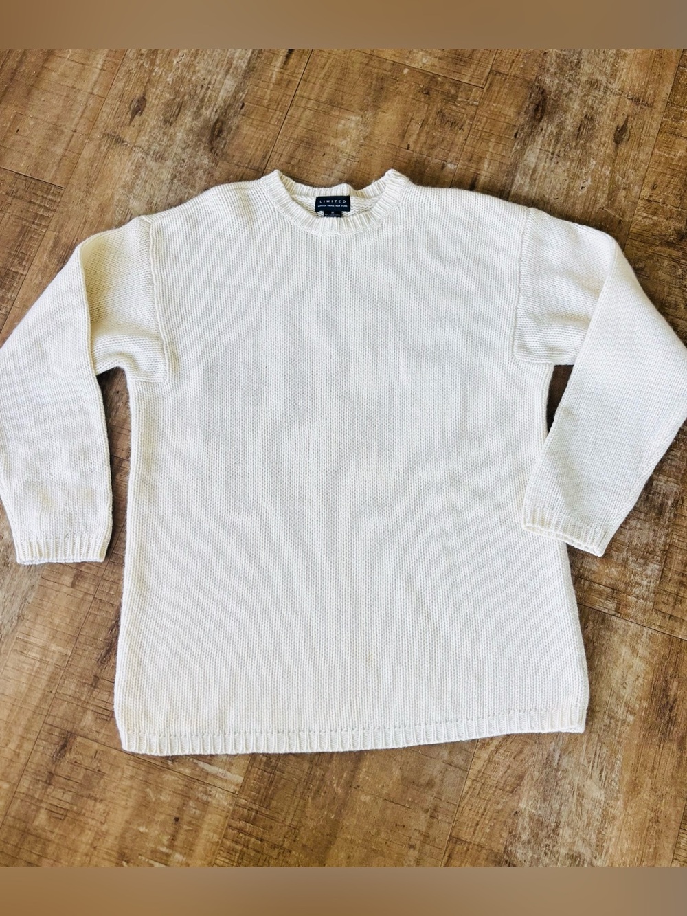 VTG The Limited white lambswool knit long sleeve sweater size M
